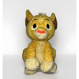 Disney Simba Weighted Plush The Lion King 14''  Excellent Pre-owned